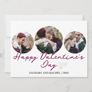 3 foto Ronde Romantische Paar Valentijnsdag Feestdagenkaart