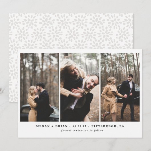 3 Foto Save the Date Card (Voorkant / Achterkant)