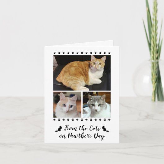 3 Foto Script Van Kattenpapa Hond Dier Vaderdag Kaart (Voorkant)