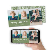 3 Foto - Simpel Green Holly - Vrolijk kerstfeest Feestdagenkaart