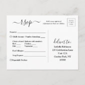 3 Foto Simple Script Elegant Wedding Kindly RSVP Uitnodiging Briefkaart (Achterkant)