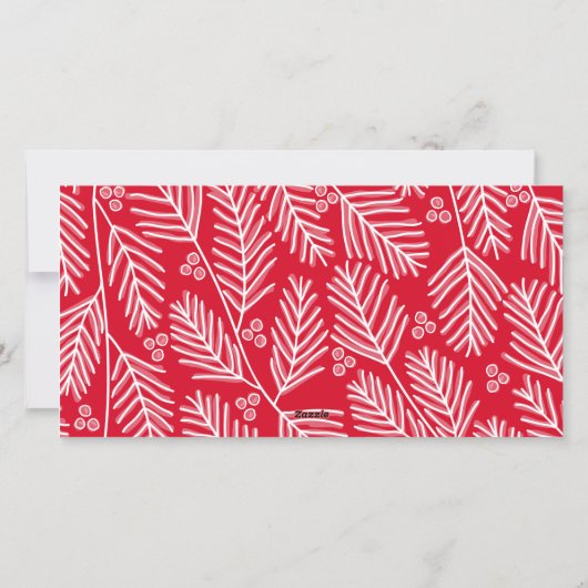 3 foto - Simply Red Holly - Prettig kerstfeest Feestdagenkaart (Achterkant)