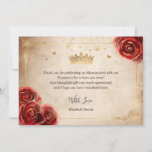 3 Foto Sjabloon Elegant Goud en Rood Quinceanera (Achterkant)