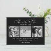 3-Foto Sjabloon Trouw Save the Date Kaart (Staand voorkant)