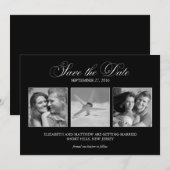 3-Foto Sjabloon Trouw Save the Date Kaart (Voorkant / Achterkant)