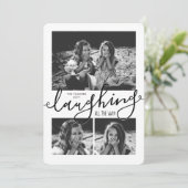 3-Foto Snowflakes Kerstmis lachen Feestdagenkaart (Staand voorkant)