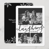 3-Foto Snowflakes Kerstmis lachen Feestdagenkaart (Voorkant / Achterkant)