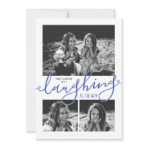 3-Foto Snowy Blue Kerstmis helemaal lachen