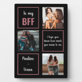 3 Foto Stoffig Roze BFF Tafelblad Plaque met Ezel Fotoplaat (voorkant)