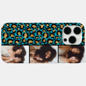 3 Foto Teal En Goud Luipaardprint Case-Mate iPhone Case (Achterkant (horizontaal))