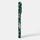 3 Foto Teal En Goud Luipaardprint Case-Mate iPhone Case (Achterkant / Rechts)