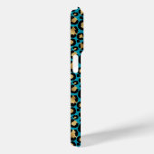 3 Foto Teal En Goud Luipaardprint Case-Mate iPhone Case (Achterkant / Rechts)