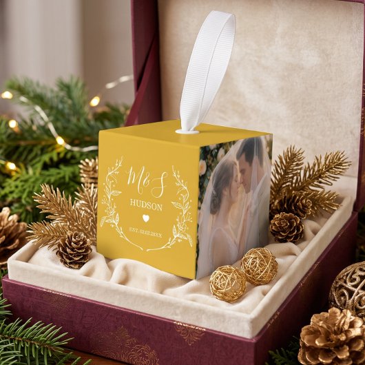 3 Foto Trouwkoppel Initialen Kerst Goud Decoratie