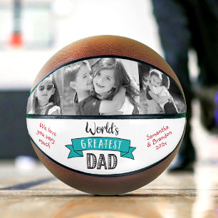 3 Foto Turquoise Banner Werelds Beste Papa Vetgedr Basketbal