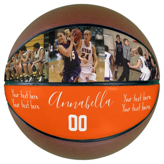 3 Foto twee aangepaste berichtnamen en spelernumme Basketbal (Voorkant)