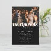 3 Foto Typografie Passen getrouwd Aankondiging zwa (Staand voorkant)