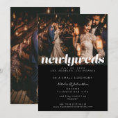 3 Foto Typografie Passen getrouwd Aankondiging zwa (Voorkant / Achterkant)