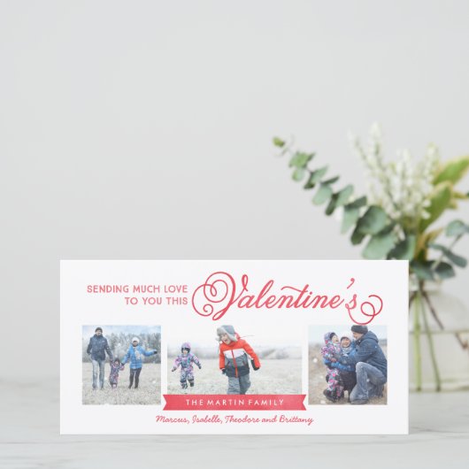 3-Foto Valentijnsdag Kaart (Staand voorkant)