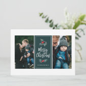 3 Foto van Elegant Holly | Kerstgroen Feestdagenkaart (Staand voorkant)