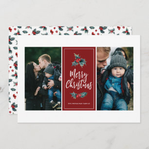 3 Foto van Elegant Holly   Kerstrood Feestdagenkaart