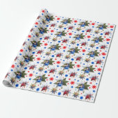 3 Foto Verjaardag All Star Pattern Cadeaupapier (Uitgerold)