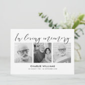 3-foto viering van het leven / begrafenis / rouwfe bedankkaart (Staand voorkant)