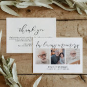 3-foto viering van het leven / begrafenis / rouwfe bedankkaart