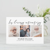 3-foto viering van het leven / begrafenis / rouwfe bedankkaart (Staand voorkant)