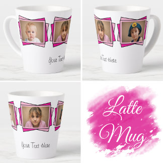 3 foto voeg je tekst roze toe latte mok