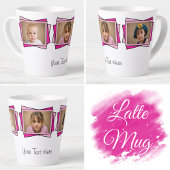 3 foto voeg je tekst toe roze latte mok