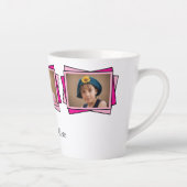3 foto voeg je tekst toe roze latte mok (Rechts)