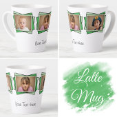 3 foto voeg uw tekst groen toe latte mok