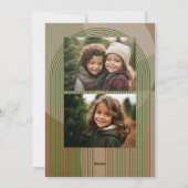 3 Foto Vrolijk Kerst Abstracte Lijnen Handgeschrev Feestdagenkaart (Achterkant)