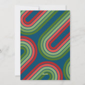 3 Foto Vrolijk kerstfeest - blauwe groene retro st Feestdagenkaart (Achterkant)