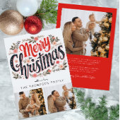 3 foto Vrolijk Kerstfeest Botanische Kerst Kaart