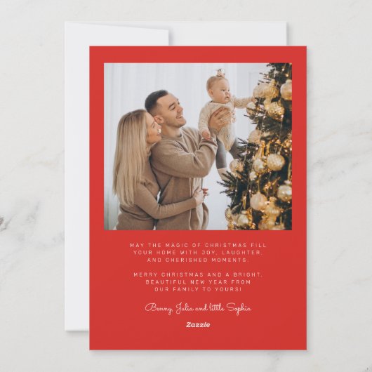 3 foto Vrolijk Kerstfeest Botanische Kerst Kaart (Achterkant)