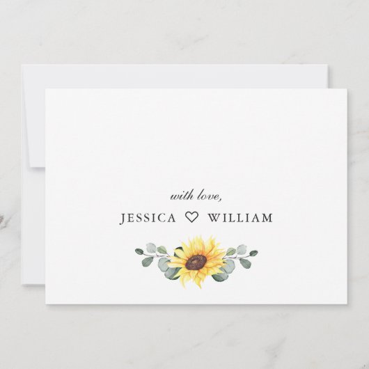 3 Foto Waterverf Zonnebloemen Eucalyptus Weddensch Save The Date (Achterkant)