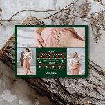 3 Foto We verwachten Zwangerschapsaankondiging Feestdagenkaart<br><div class="desc">Deel uw vreugdevolle nieuws met een vleugje feestelijke charme met behulp van onze Photo Christmas zwangerschapsaankondiging. Deze prachtige kaart is voorzien van een persoonlijke foto, prachtig ingelijst om uw groeiende gezin te laten zien. Het ontwerp bevat feestelijke elementen zoals kerstbomen, sneeuwvlokken of vakantieaccenten, samen met een hartverwarmende boodschap die uw...</div>