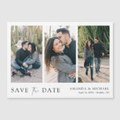 3 Foto Weddenschap Save the Date Magnet (Voorkant)