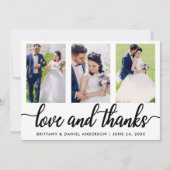 3 Foto Wedding Love and Bedankt (Voorkant)