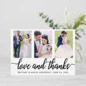 3 Foto Wedding Love and Bedankt (Staand voorkant)