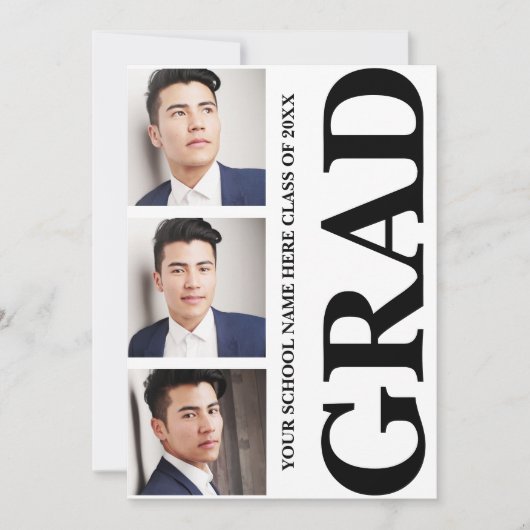 3 Foto zijtypografie Afstuderen Kaart (Voorkant)