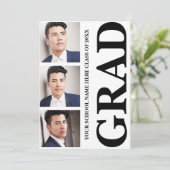 3 Foto zijtypografie Afstuderen Kaart (Staand voorkant)