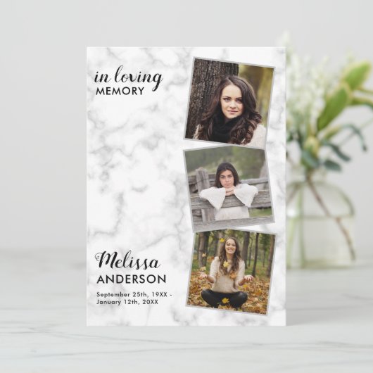 3 Fotobegrafenis op maat van het leven Kaart (Staand voorkant)