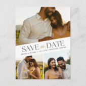 3 Fotobruiloft Bewaar de datum Aankondigingskaart (Voorkant)