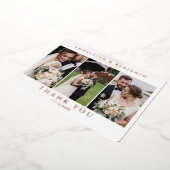 3 Fotobruiloft Hartelijk dank Modern Roos Gold Folie Uitnodiging (Gedraaid)