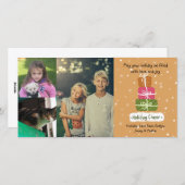 3 Fotocollage Aangepaste naam Kerstmis Groeten Feestdagenkaart (Voorkant / Achterkant)