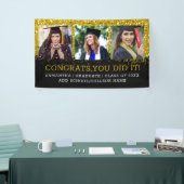 3 Fotocollage Afstudeerder Black Gold Glitter Spandoek (Beurs)