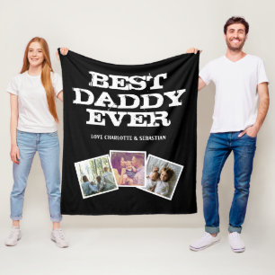 3 fotocollage beste papa ooit gepersonaliseerd fleece deken
