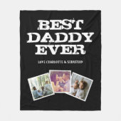 3 fotocollage beste papa ooit gepersonaliseerd fleece deken (Voorkant)